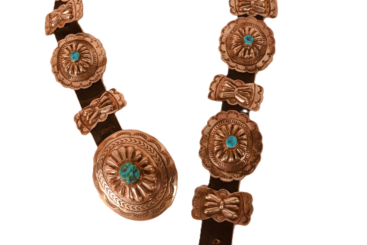 Navajo Sterling Silver and Turquoise Concho Belt by Kenny Jack