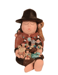 Navajo Grand Father Storyteller Commercial Molded Plaster Doll By William Begay