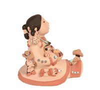 Non-Native Commercial Molded Plaster Storyteller Doll Signed Teissedre