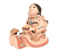 Non-Native Commercial Molded Plaster Storyteller Doll Signed Teissedre