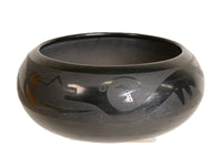 San Ildefonso Pueblo Blackware Pottery Avaynu Bowl by &nbsp;by Maria + Julian Martinez