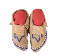 Antique Cheyenne Hide Beaded Moccasins