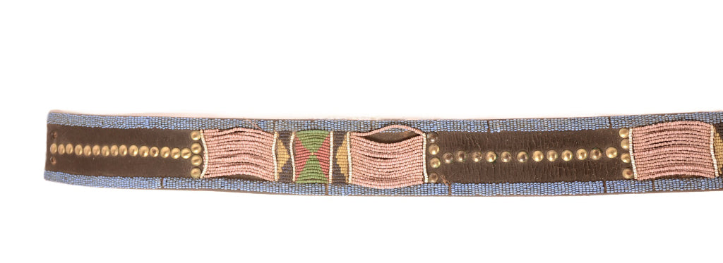 Navajo Beaded Hide Belt