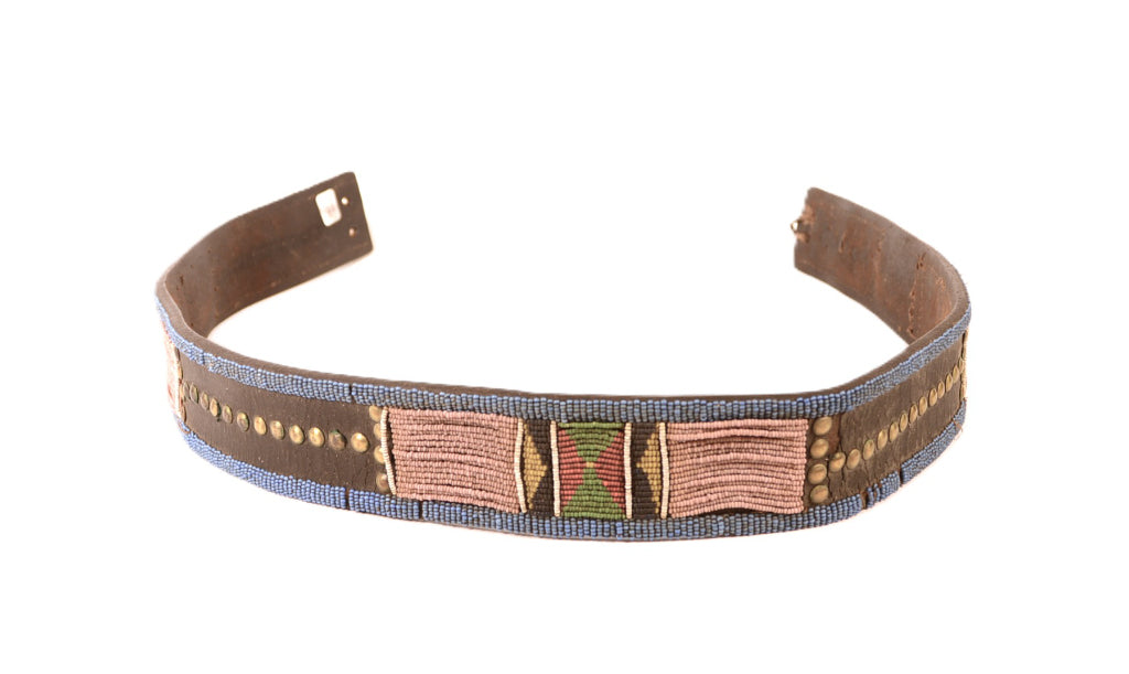 Navajo Beaded Hide Belt