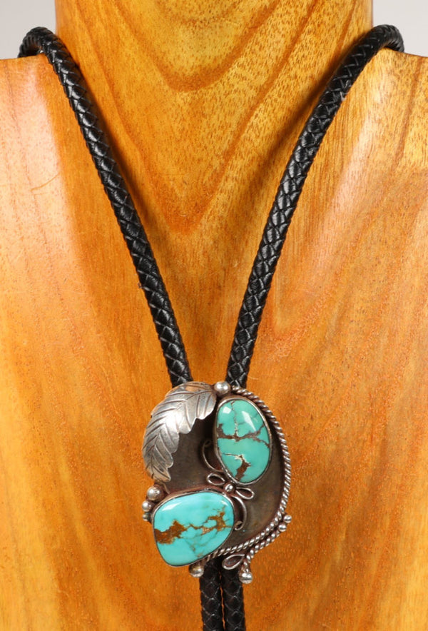 Sterling Silver and Turquoise Bolo Tie By Johnny Frank
