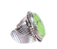 Navajo Green Gaspeite Mojave Stone Oval Ring