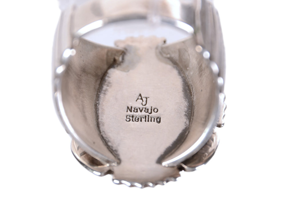 Navajo Green Gaspeite Mojave Stone Oval Ring