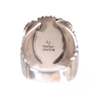 Navajo Green Gaspeite Mojave Stone Oval Ring