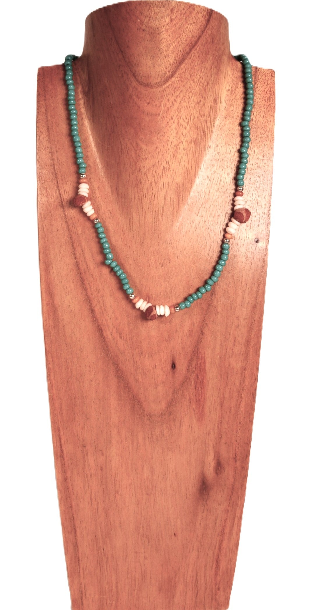 Navajo Rolled Turquoise Beads and Coral Necklace