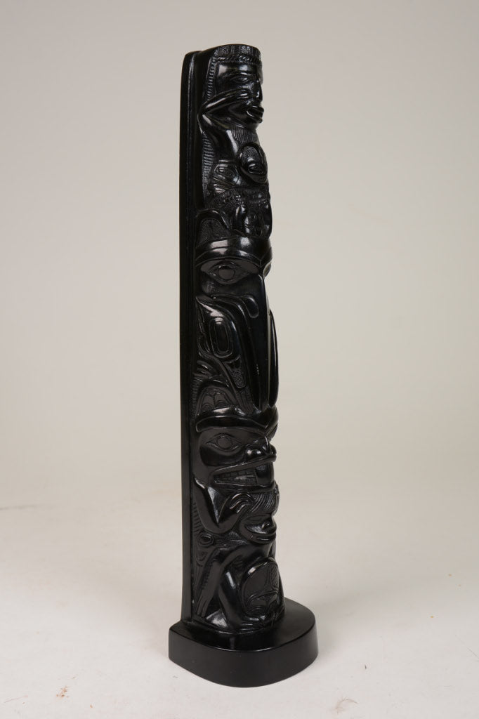 Model Totem Pole; Museum Reproduction of Argilite Pole