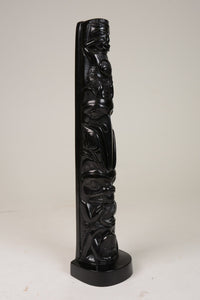 Model Totem Pole; Museum Reproduction of Argilite Pole