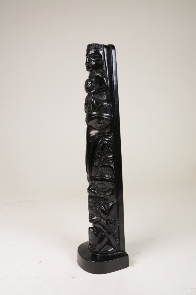 Model Totem Pole; Museum Reproduction of Argilite Pole