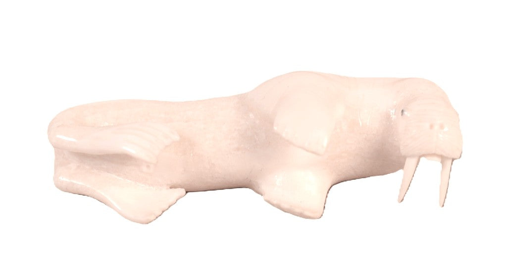 Inuit Ivory Walrus Carving By French K.