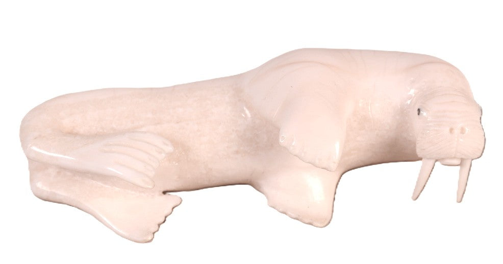 Inuit Ivory Walrus Carving By French K.