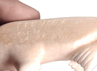 Inuit Ivory Walrus Carving By French K.