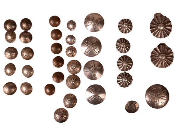 Navajo Sterling Silver Buttons Group of 35