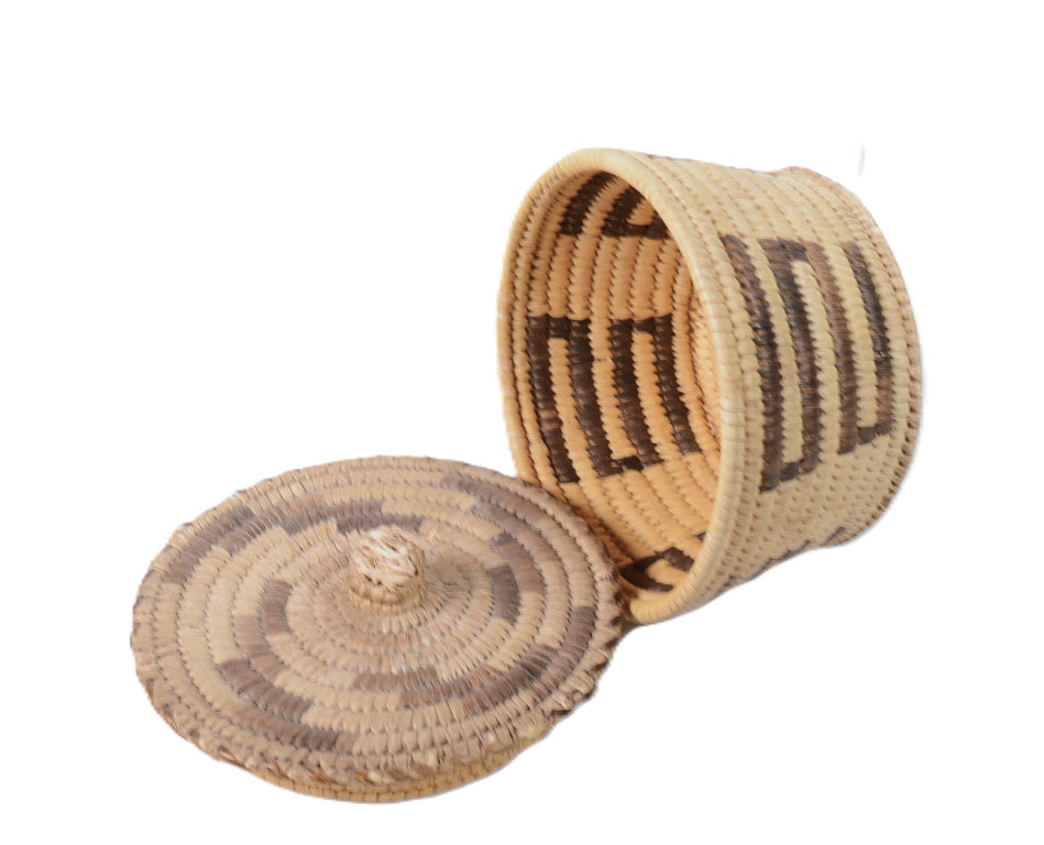 Antique Papago Lidded Basket