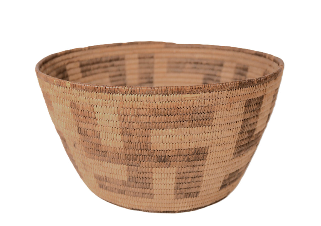 Antique Pima Basket with 4 Whirling Logs