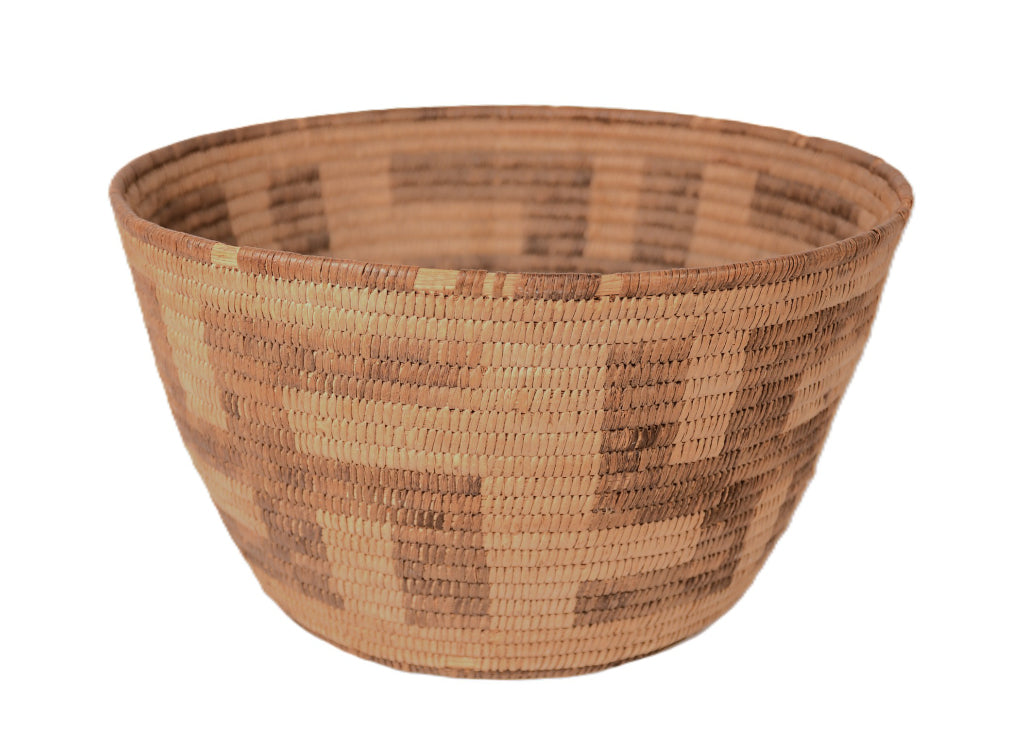Antique Pima Basket with 4 Whirling Logs