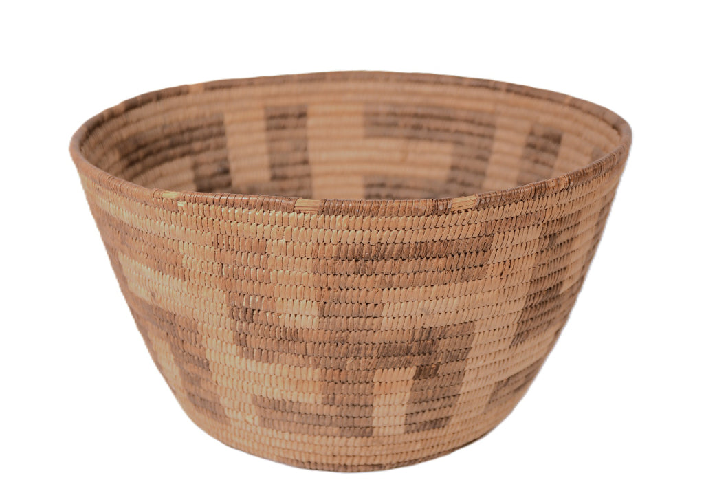 Antique Pima Basket with 4 Whirling Logs