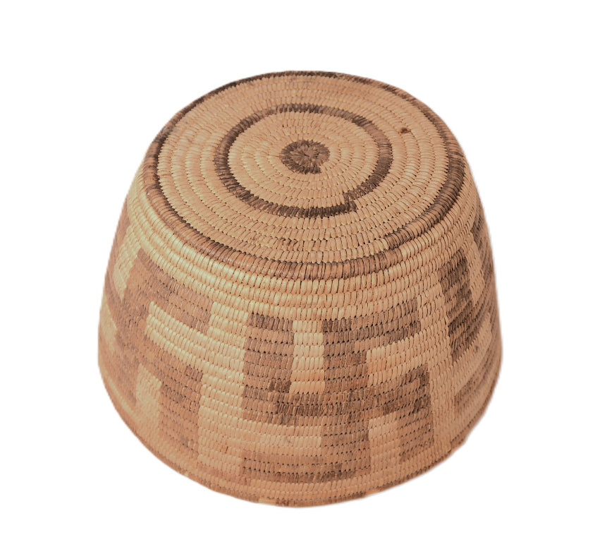 Antique Pima Basket with 4 Whirling Logs