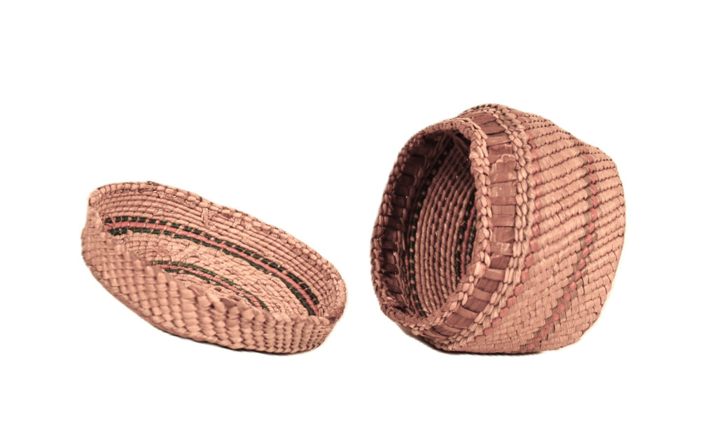 Antique Miniature Makah Nootka Basket with Lid