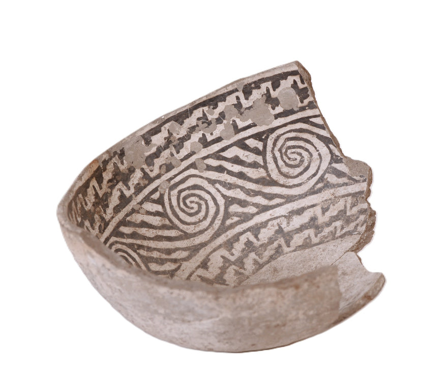 Anasazi Half Black and White Bowl Pottery