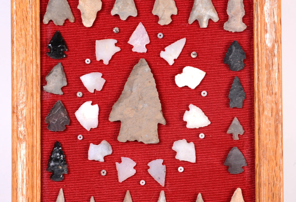 Framed Arrowheads, Points and beads