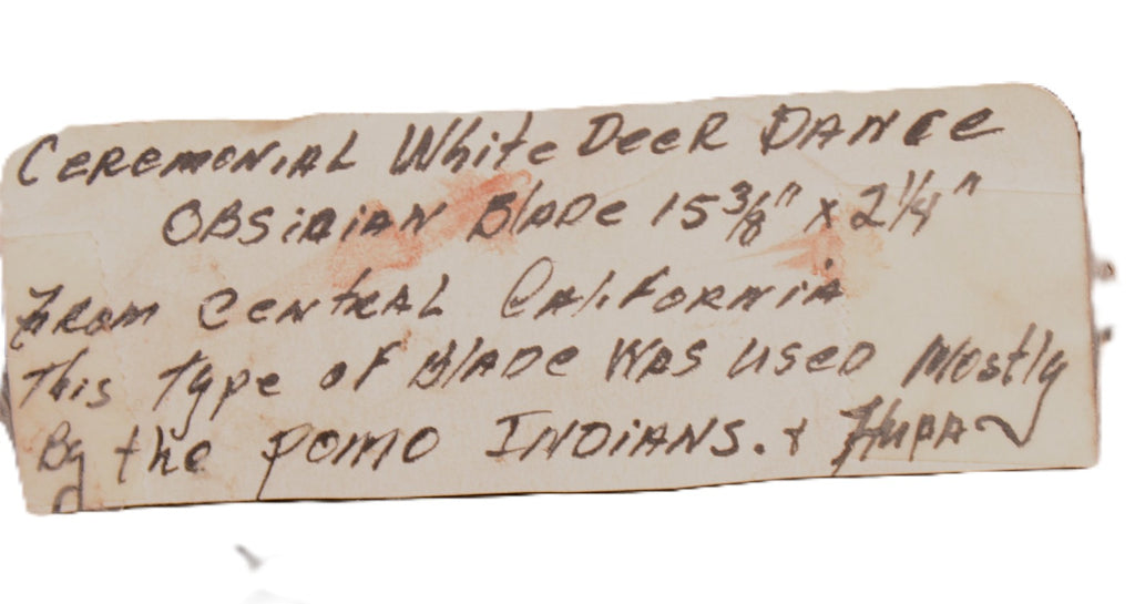 Pomo Ceremonial White Deer Dance Blade