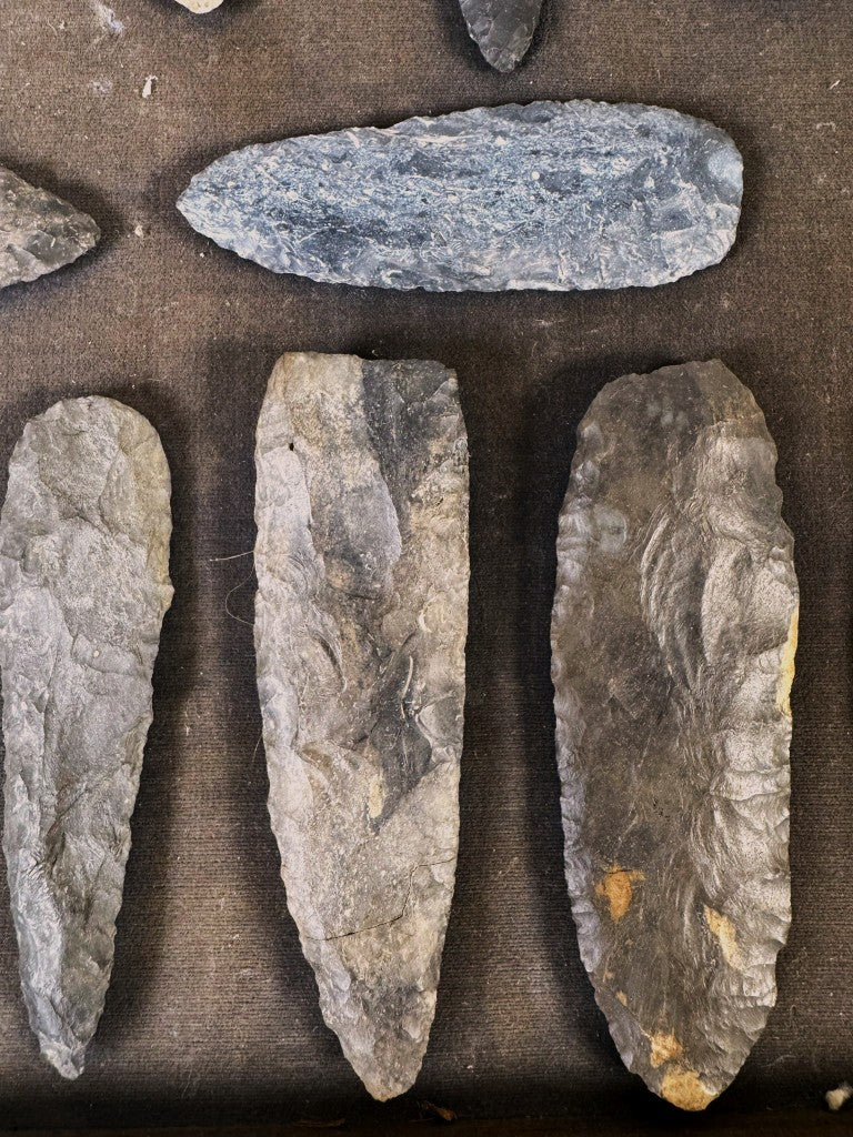 Framed Rock Scrapers and Knife Blades