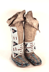 Cheyenne High Top Beaded Moccasins