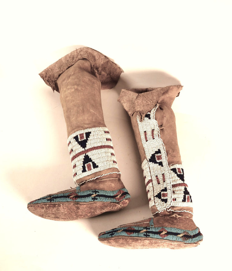 Cheyenne High Top Beaded Moccasins