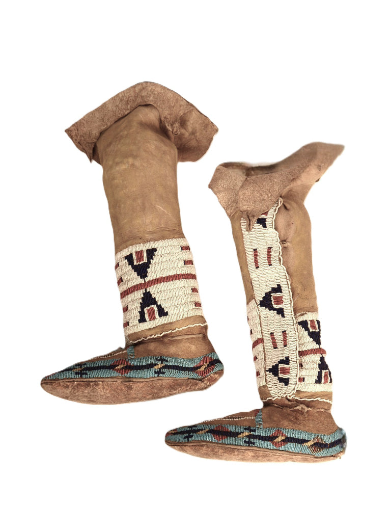 Cheyenne High Top Beaded Moccasins
