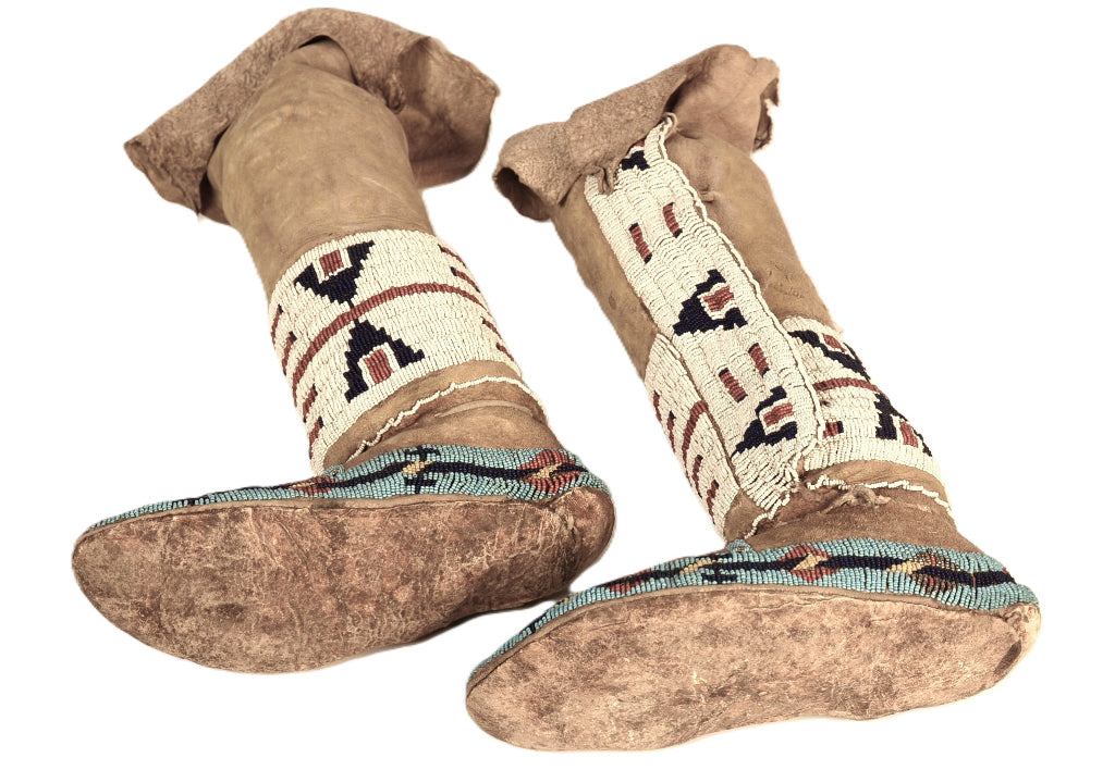 Cheyenne High Top Beaded Moccasins