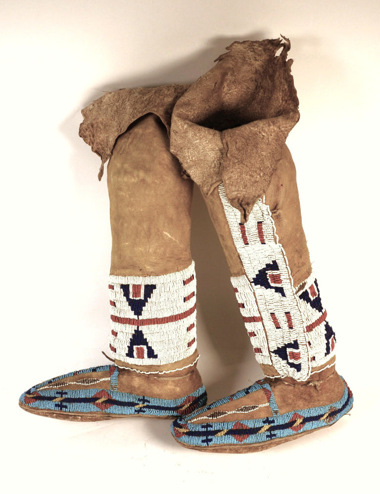 Cheyenne High Top Beaded Moccasins