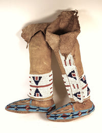 Cheyenne High Top Beaded Moccasins