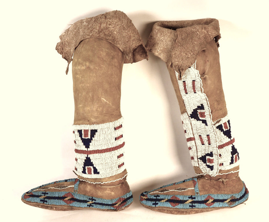 Cheyenne High Top Beaded Moccasins