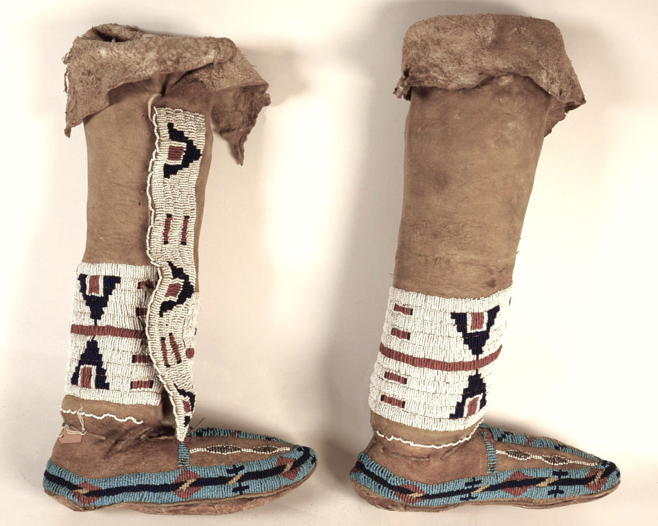 Cheyenne High Top Beaded Moccasins