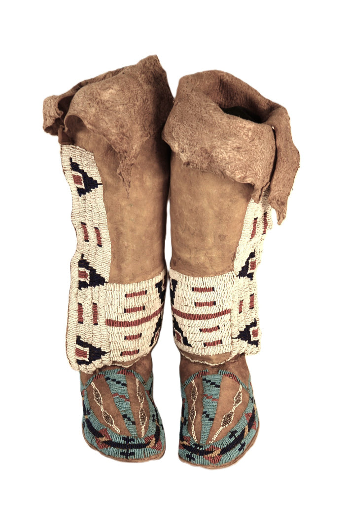 Cheyenne High Top Beaded Moccasins