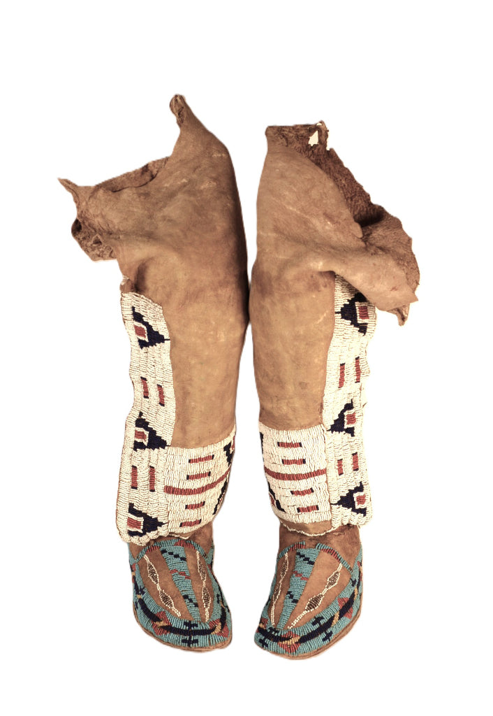 Cheyenne High Top Beaded Moccasins