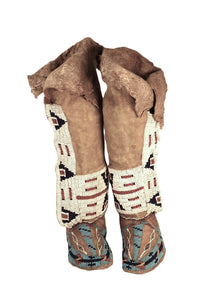 Cheyenne High Top Beaded Moccasins
