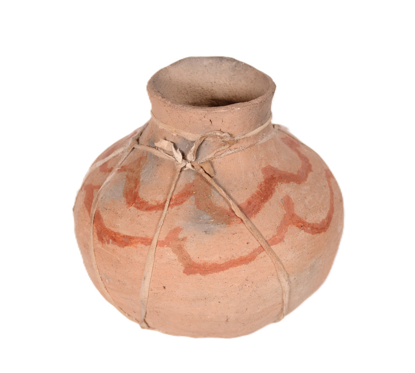 Mexico Pottery Tarahumara Jar with Hide Straps