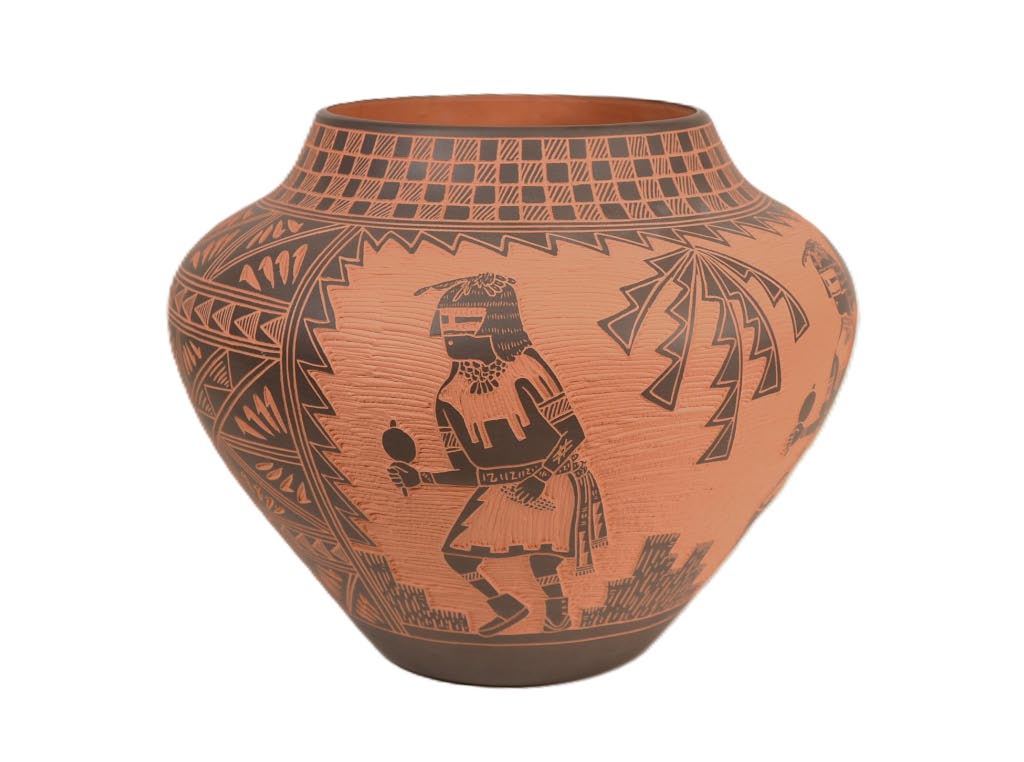 Large Acoma Carved Pottery Jar by Michael and Robin Romero