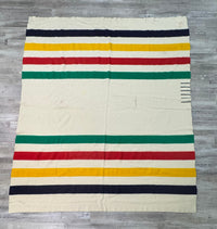 Large Vintage Hudson's Bay Point Trade Blanket