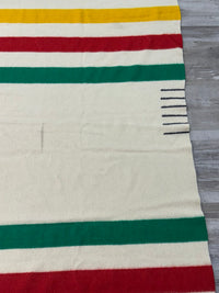 Large Vintage Hudson's Bay Point Trade Blanket