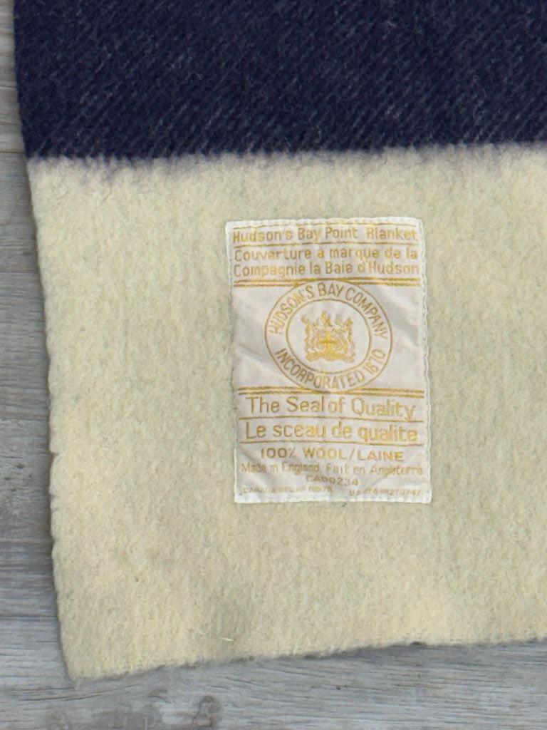 Large Vintage Hudson's Bay Point Trade Blanket