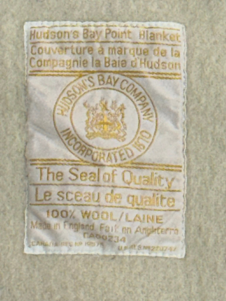 Large Vintage Hudson's Bay Point Trade Blanket