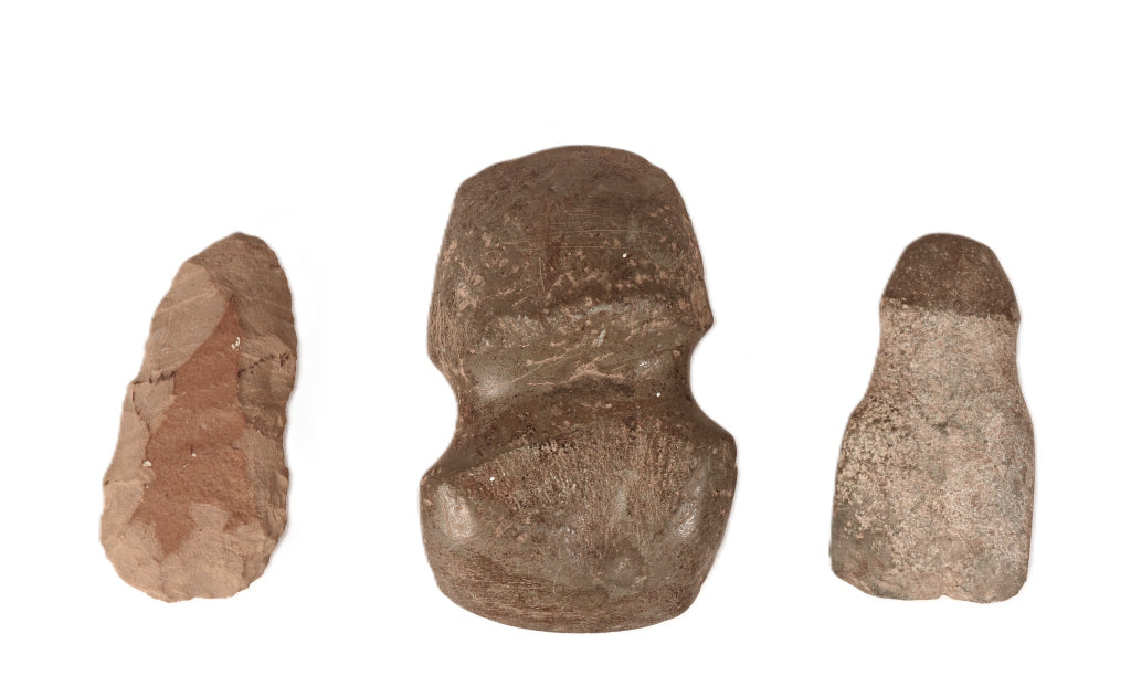 Axe Heads and Blade Artifacts Pair of 3