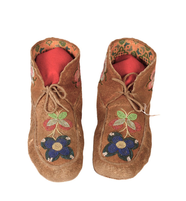 Cree Beaded Hide Moccasins