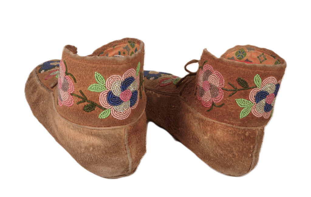 Cree Beaded Hide Moccasins